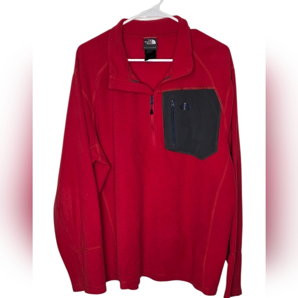 The North Face Men's Red Polartec Jacket Size XL 1/4 Zip Pullover